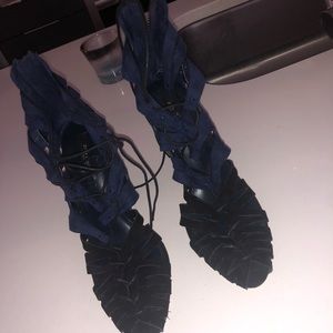 Women Zara strappy pep toe sandal